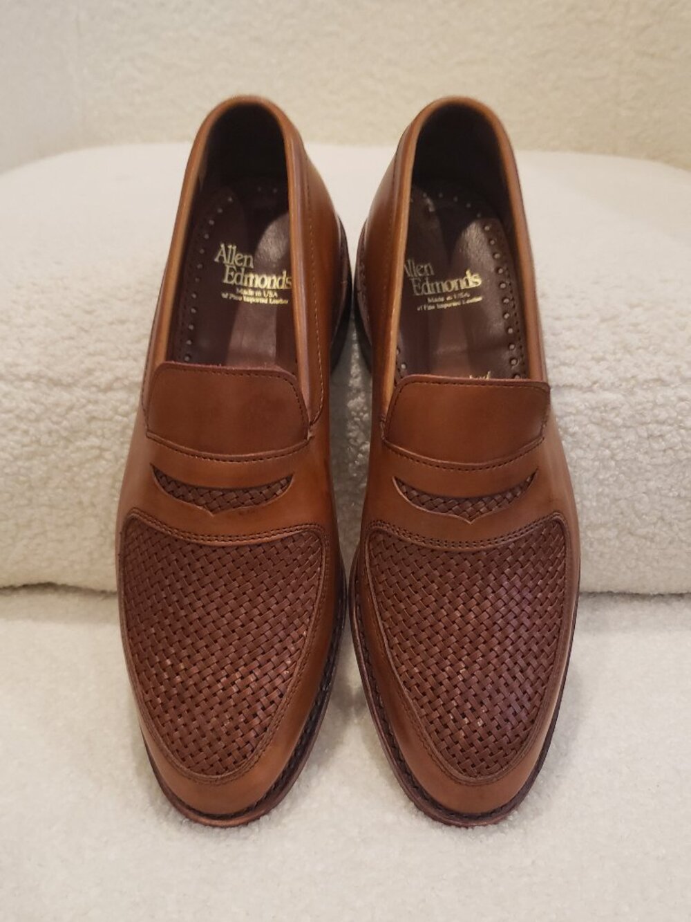 Allen Edmunds Carlsbad Penny Loafers Brown Leather Size 7 E